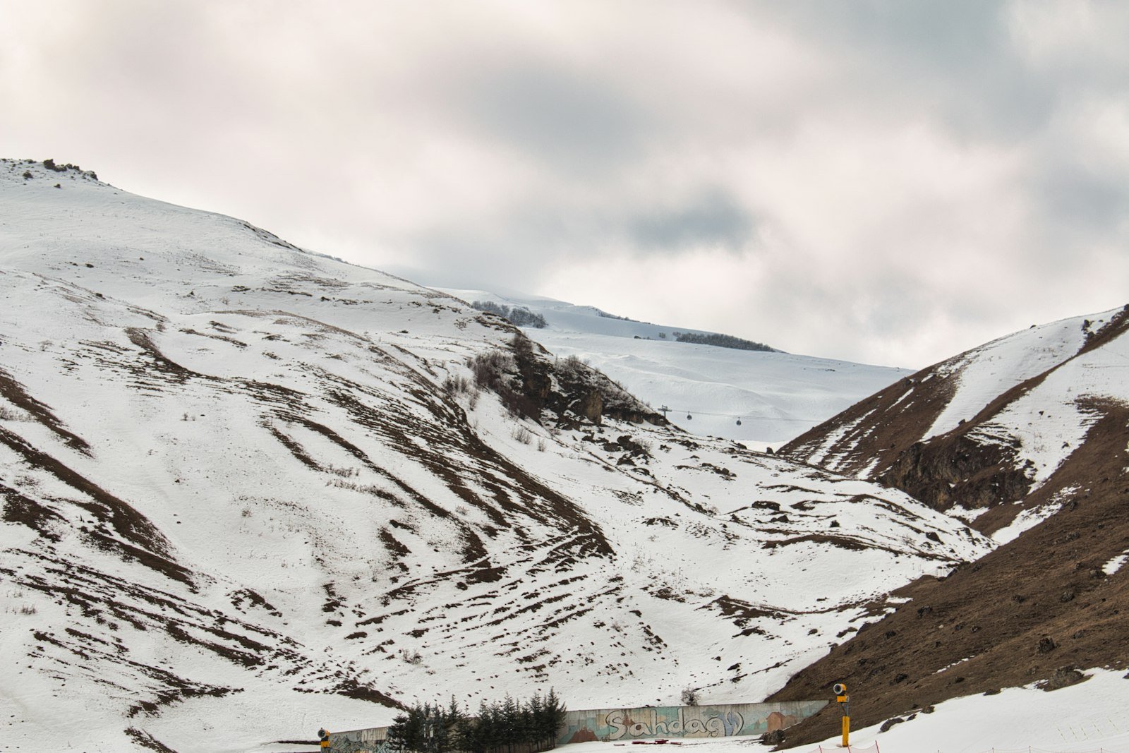 Snow-covered peaks at Shahdag Mountain Resort, Azerbaijan